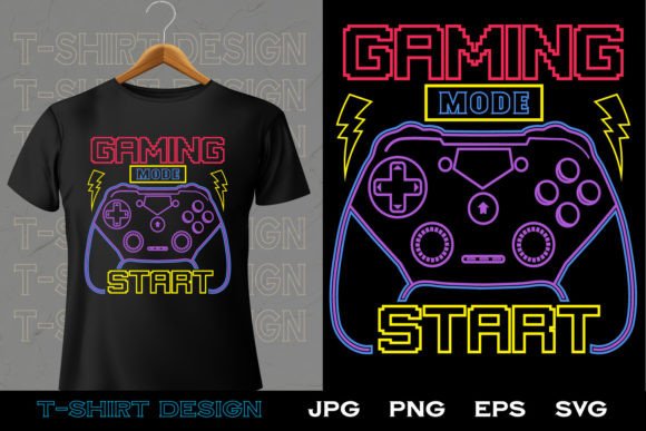 Gaming Mode Start: Graphics for T-Shirt Designs