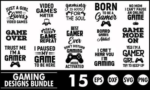 Gaming SVG Bundle: T-Shirt Graphics & Design Assets