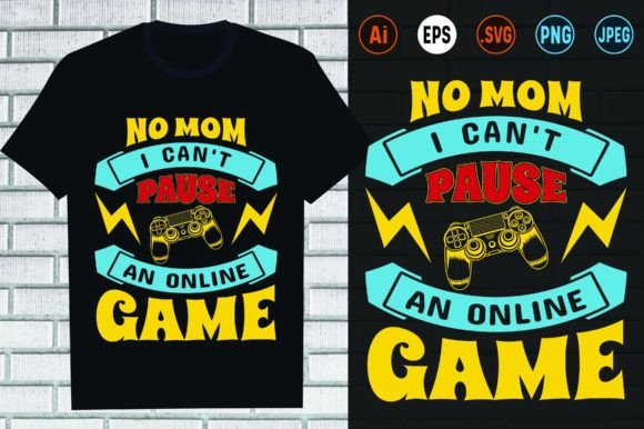 Gaming T-shirt Design Vector Graphic for Print Templates