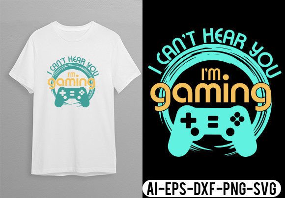 Gaming Typography Graphics for T-Shirt Designs