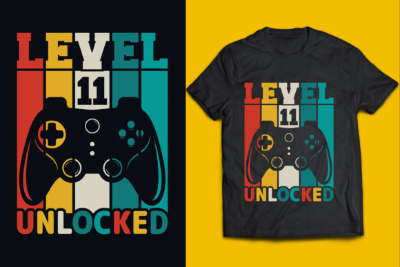 Level 11 Gaming Tee: Graphics & Print Templates