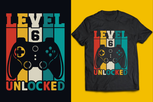 Level 6 Unlocked Gaming Graphics & Print Templates