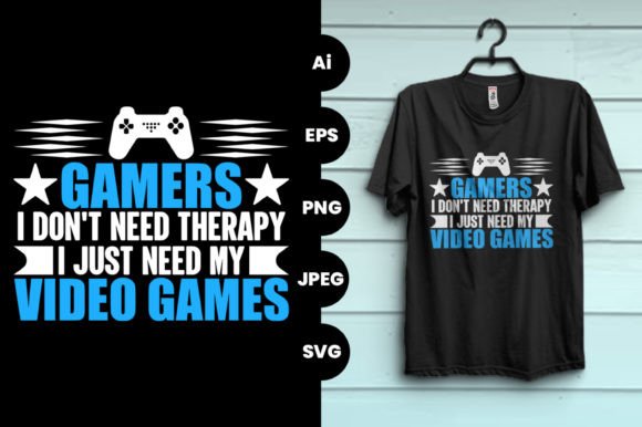 Video Gaming Typography Tshirt Design for Graphics and Print Templates